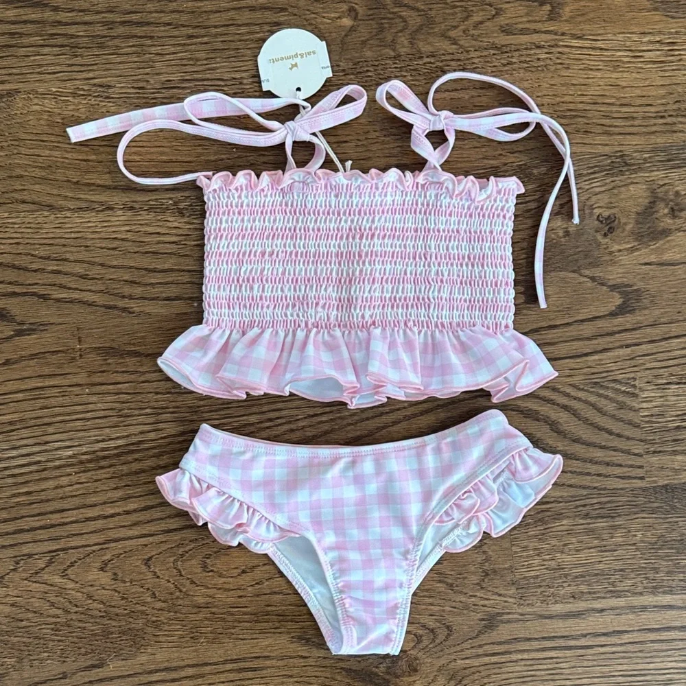 SAL & PIMENTA GINGHAM PINK BIKINI NEW WITH TAGS